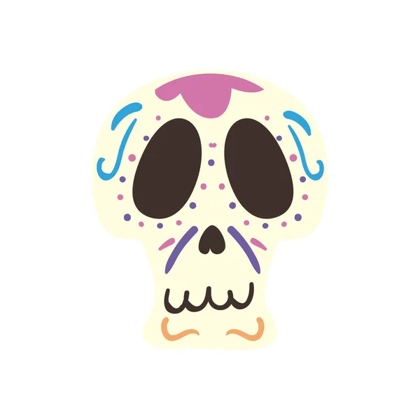 Calavera mexicana forma libre icono de estilo diseño de vectores — Archivo Imágenes Vectoriales