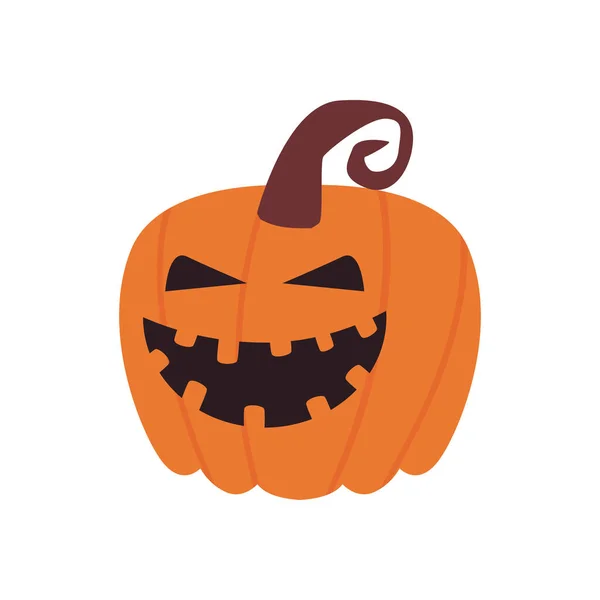 Feliz calabaza de dibujos animados forma libre icono de estilo de diseño de vectores — Vector de stock