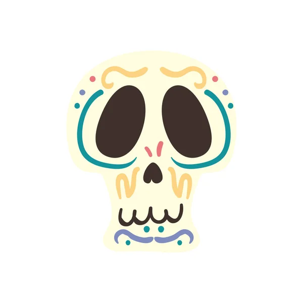Meksykański czaszka wolna forma styl ikona wektor projekt — Wektor stockowy