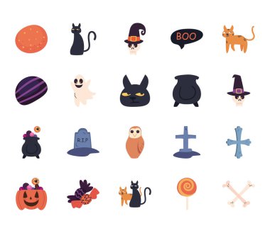 Cadılar bayramı ücretsiz biçim simgeleri bohça vektör tasarımı
