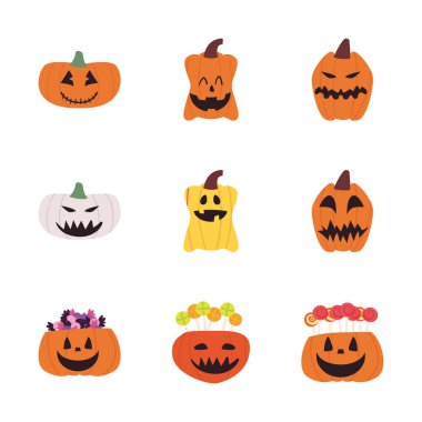 kabak karikatürleri serbest biçim biçim ikonu set vektör tasarımı