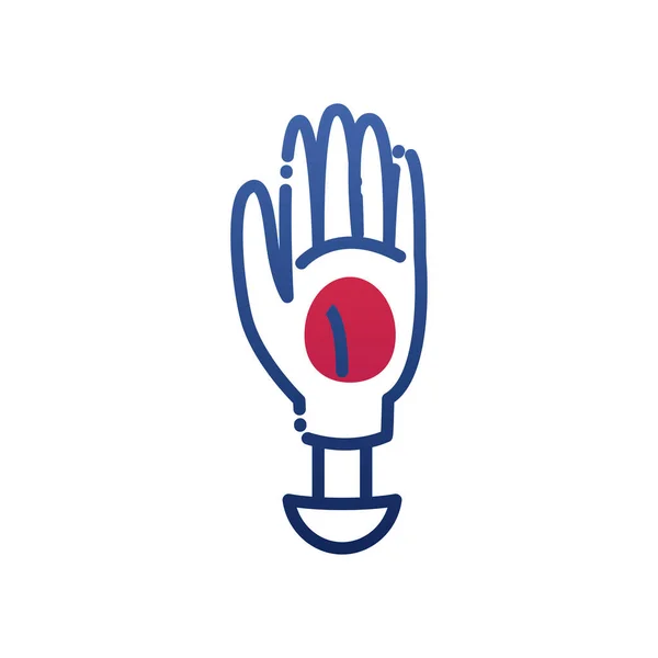 Hand prosthesis gradient style icon vector design — Stock Vector