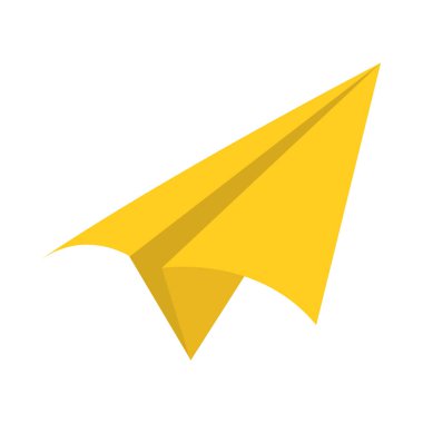 kağıt düzlem simgesi, düz stil