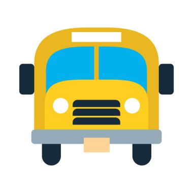 okul servisi simgesi, düz stil