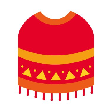 Meksika pançosu simgesi, düz stil.