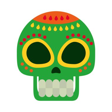 Şeker kafatası simgesi, düz biçim