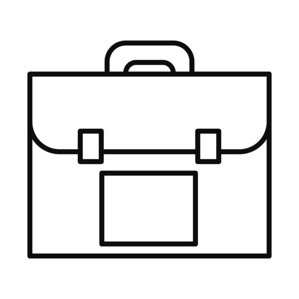 Okul evrak çantası simgesi, satır biçimi — Stok Vektör