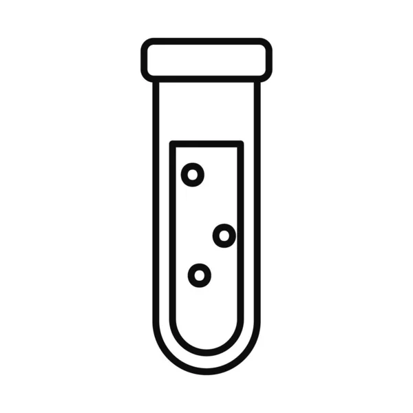 Иконка химической пробирки, стиль линии — стоковый вектор