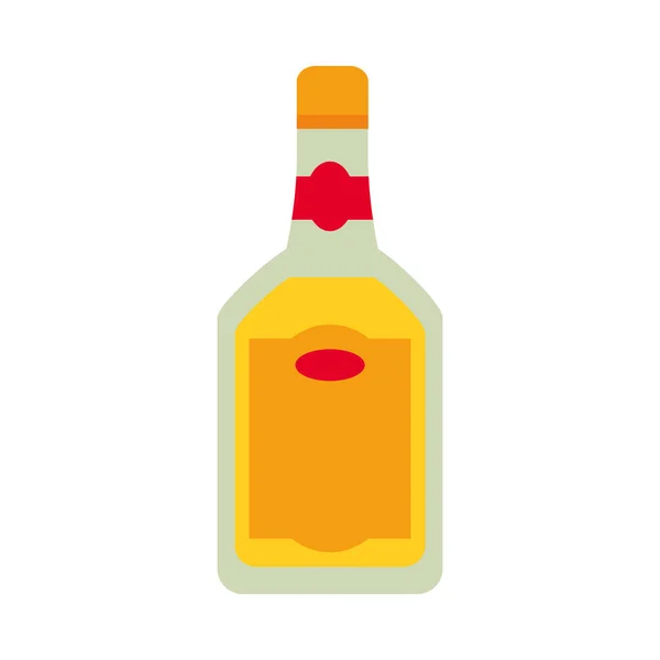 Tequila bottle icon, flat style — Stock Vector