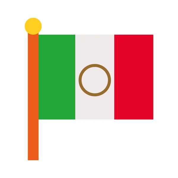 Icône drapeau mexicain, style plat — Image vectorielle