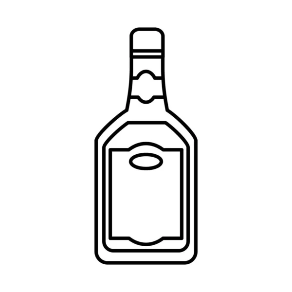 Tequila fles pictogram, lijn stijl — Stockvector