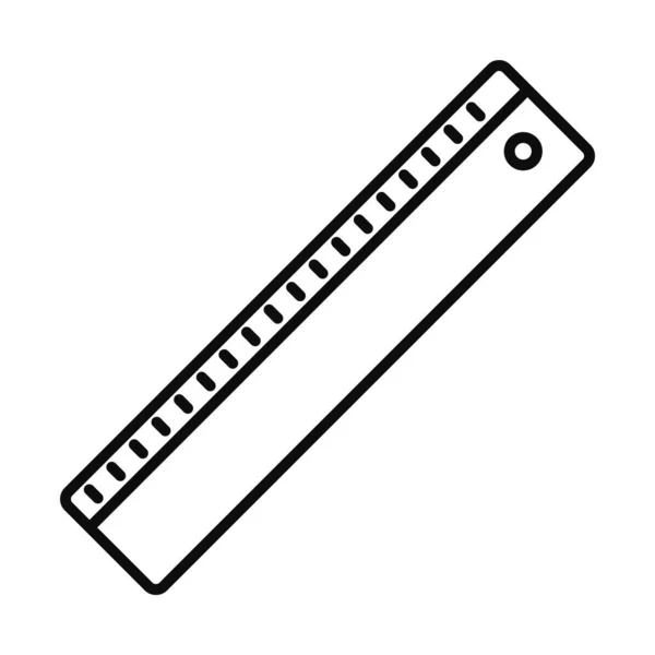 Ikona školního pravítka, styl čáry — Stockový vektor