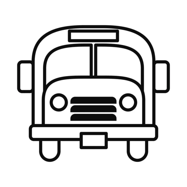 School bus icon, line style — Stock Vector