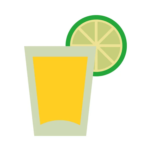 Icono de cristal de limonada, estilo plano — Vector de stock