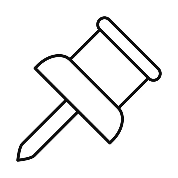 Ikona szpilki papierowej, styl linii — Wektor stockowy