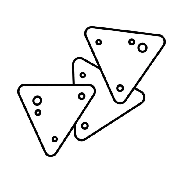 Mexická nachos ikona, styl linky — Stockový vektor