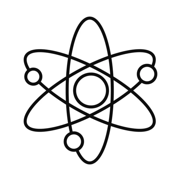 Зображення значка атома, стиль лінії — стоковий вектор