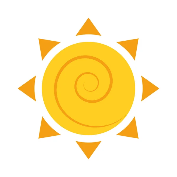 Икона в форме солнца, плоский стиль — стоковый вектор
