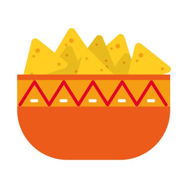 Bir kase nacho simgesi, düz stil.