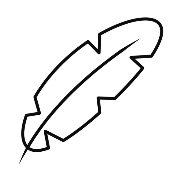 Fjäder ikon bild, linje stil — Stock vektor