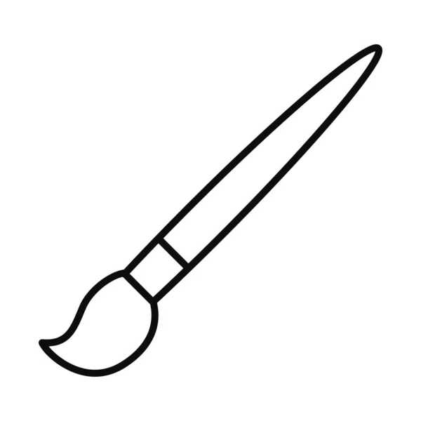 Verf borstel pictogram, lijn stijl — Stockvector