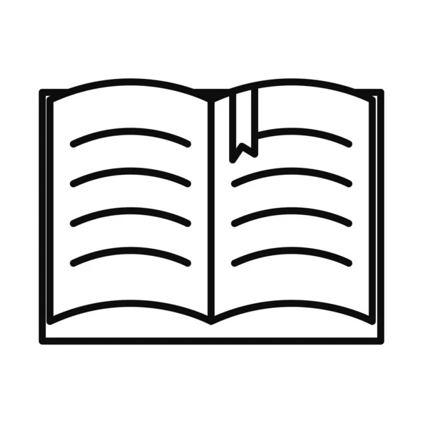 Иконка открытой книги, стиль строки — стоковый вектор