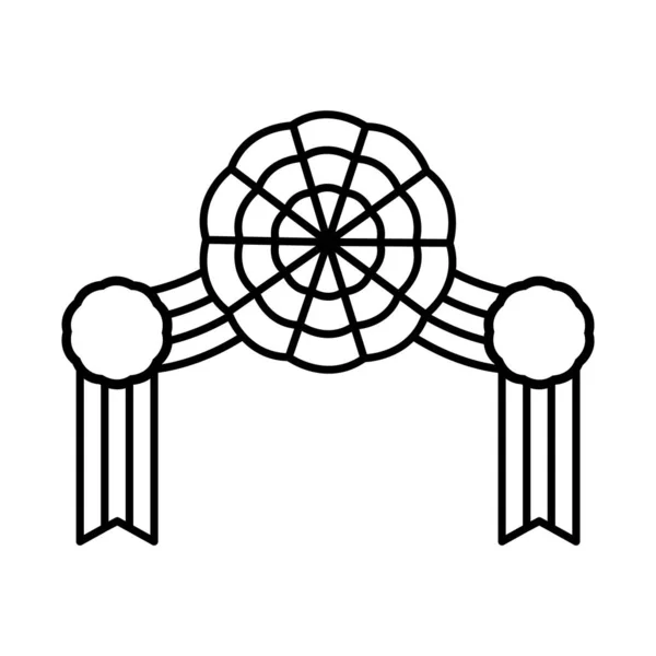 Декоративний значок вхідних вимпелів, стиль лінії — стоковий вектор