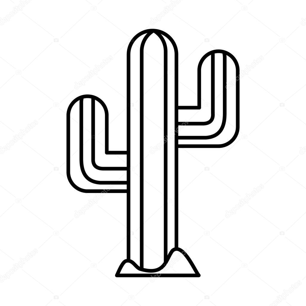 cactus plant icon, line style