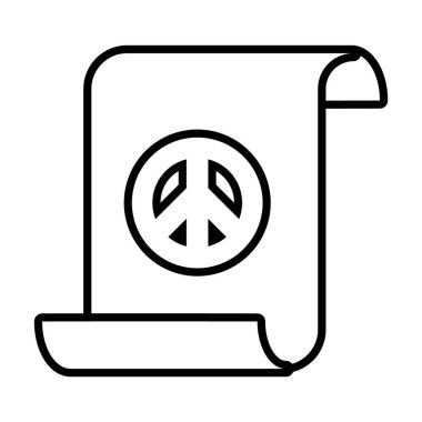 Barış sembolü simgesi olan parşömen, satır biçimi