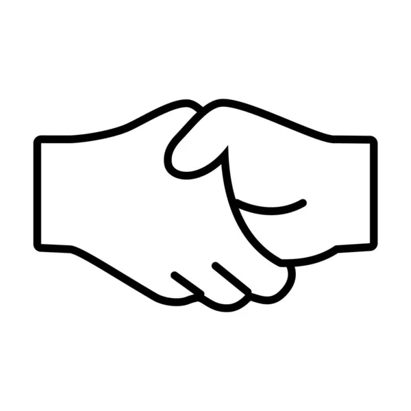 Zwei menschliche Hände beim Händeschütteln, Zeilenstil — Stockvektor