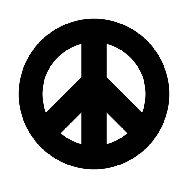 Símbolo de ícone de paz, estilo silhueta — Vetor de Stock