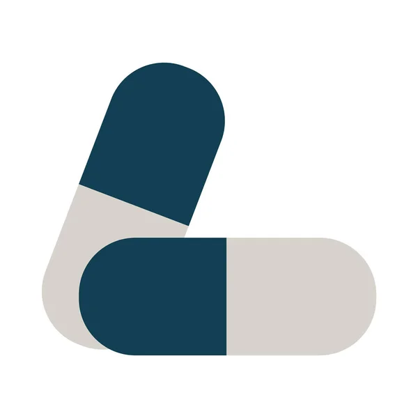 Pictogram van de medicatie capsules, platte stijl — Stockvector