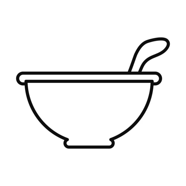 Pharmacy bowl icon, line style — Stock Vector