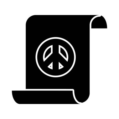 Barış sembolü simgesi olan parşömen, siluet biçimi