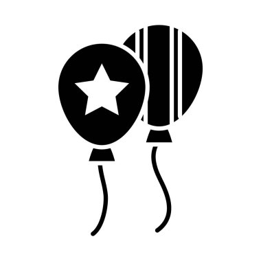 ABD bayraklı balonlar, siluet tarzı