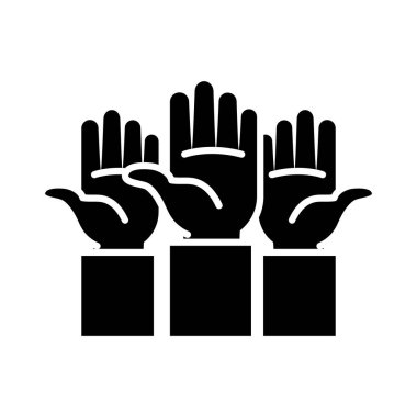 üç el yukarı simge, siluet tarzı