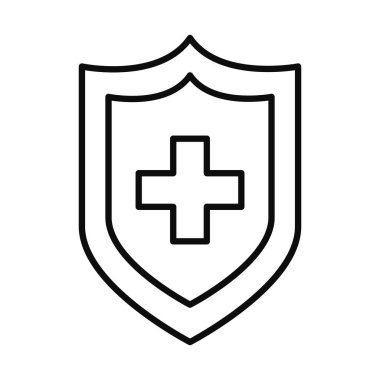 Tıbbi haç simgesi olan kalkan, satır biçimi