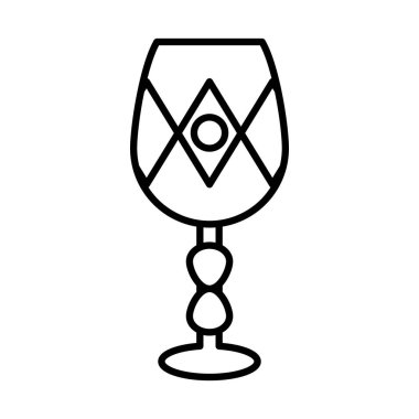 şarap bardağı simgesi, satır biçimi