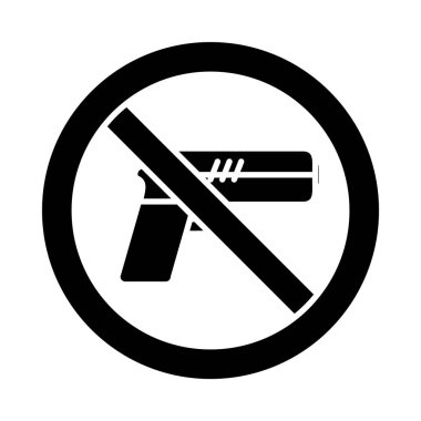 Silah simgesi ve siluet biçiminde yasaklanmış işaret
