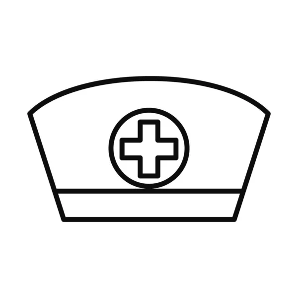 Sjuksköterska hatt ikon, linje stil — Stock vektor