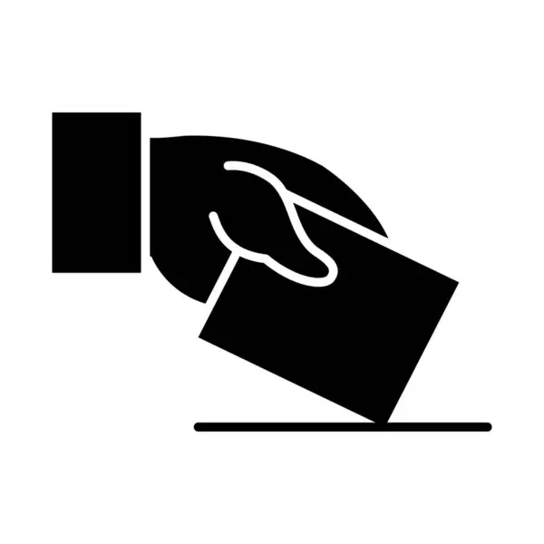 Hand mit Wahlkartensymbol, Silhouettenstil — Stockvektor