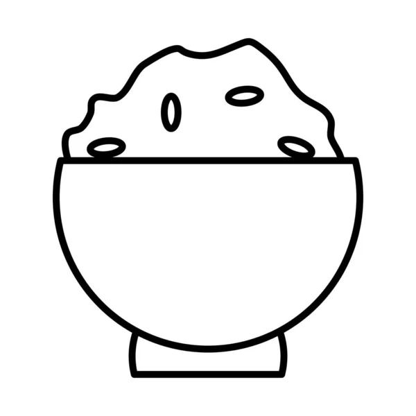 Reisschüssel Symbol, Linie Stil — Stockvektor