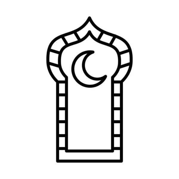 Arc turc avec icône croissant de lune, style ligne — Image vectorielle