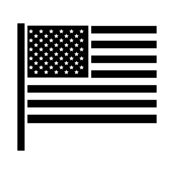 Ikona vlajky USA, silueta — Stockový vektor