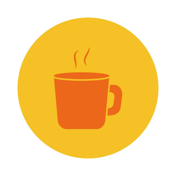Hete koffie mok pictogram, blok stijl — Stockvector