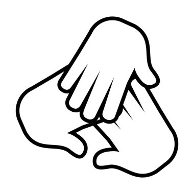 eller bir arada simge, çizgi biçimi