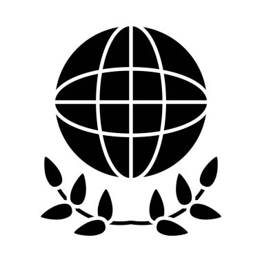 küresel küre ve çelenk simgesi, siluet biçimi