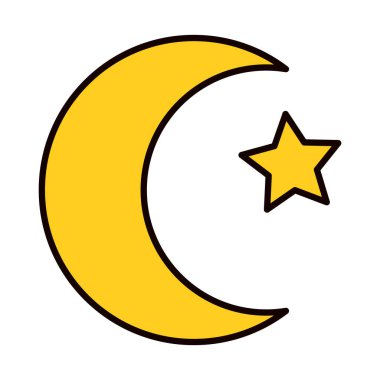 Hindi hilal ve yıldız, çizgi ve dolgu stili