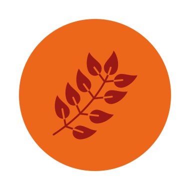 Yaprak simgesi olan dal, blok biçimi