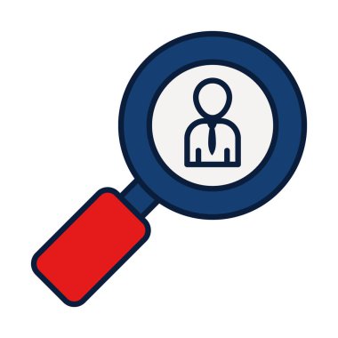 Seçim konsepti, büyüteç görünüş aday, çizgi ve dolgu stili